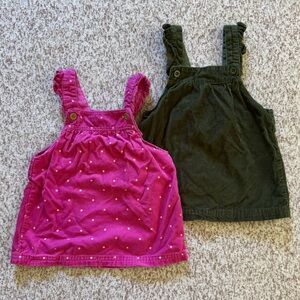 5/$25 Carter's Baby Girl 2 Pinafore Corduroy Dresses